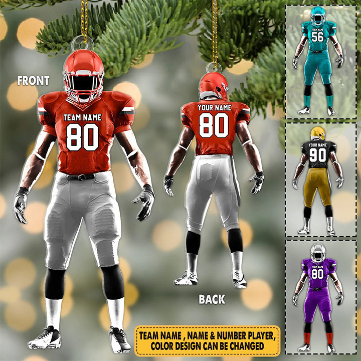 Personalized Football Ornament Football Player Ornaments Gifts For Sports Lovers