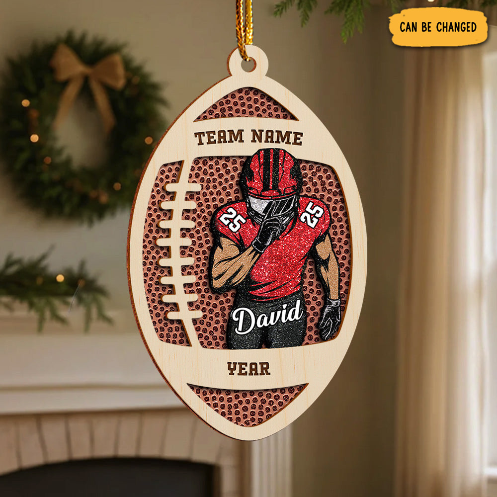 Personalized Football Player Christmas Ornament Holiday Decor Football Lover Christmas Gifts