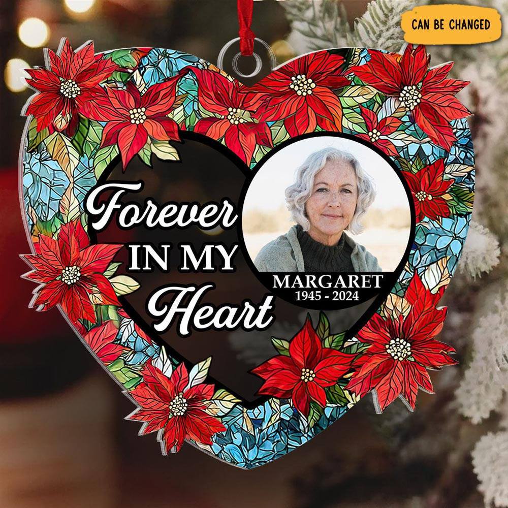 Personalized Forever In My Heart Christmas Ornament Memorial Gifts For Loss Of Mom