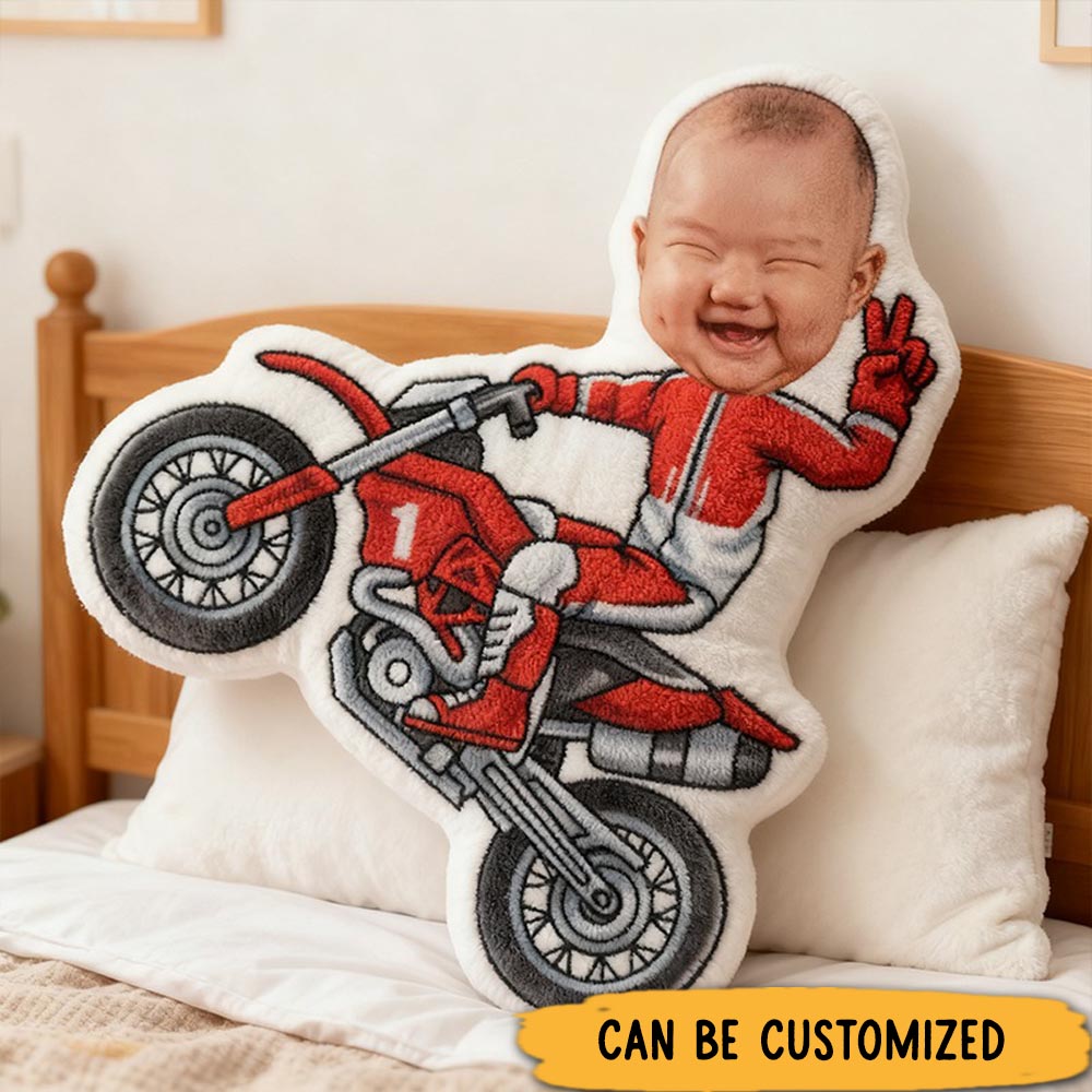 Personalized Formula Racer Pillow with Custom Face Design 3D Print Pillow