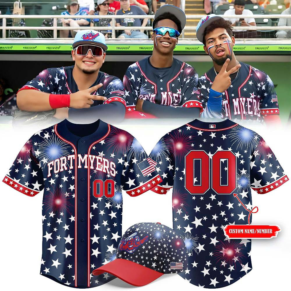 Personalized Fort Myers Mighty Mussels Independence Day 2025 Limited Edition Baseball Jersey
