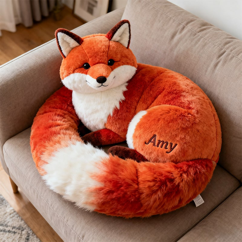 Personalized Fox Pillow Cute Animal Pillow Best Christmas Gifts For Fox Lovers