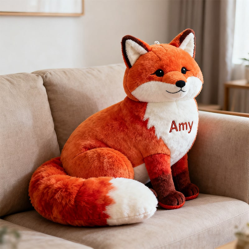 Personalized Fox Pillow Sofa Decor Christmas Presents For Fox Lovers