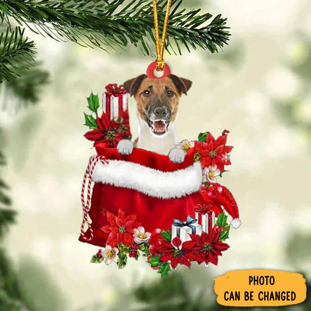 Personalized Fox Terrier In Gift Bag Christmas Ornament Lovely Ornament Gift For Him