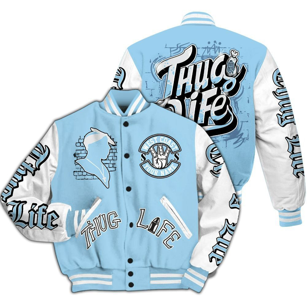 Personalized Free Thug Living Baseball Varsity Jacket Father's Day Gifts