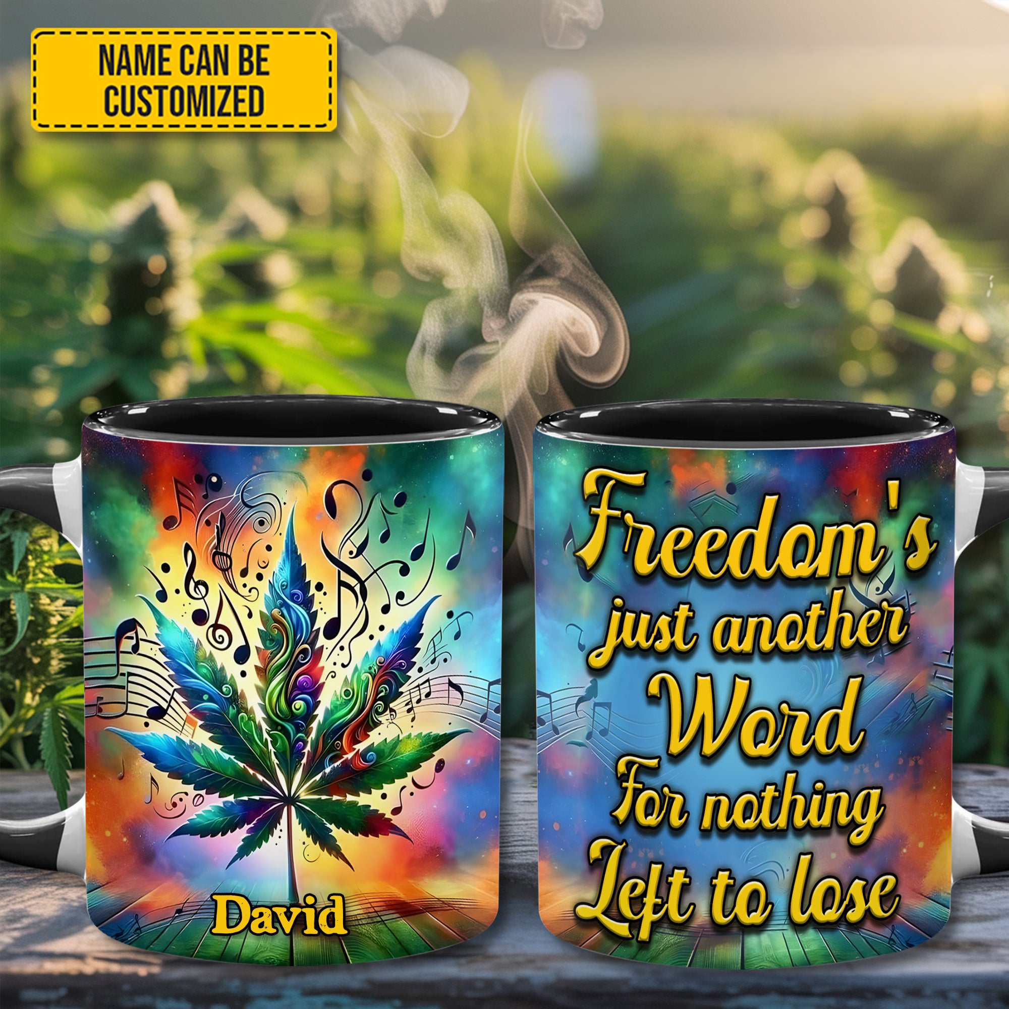 Personalized Freedom's Just Another Word Mug Music Themed Mugs Gifts For Music Lovers