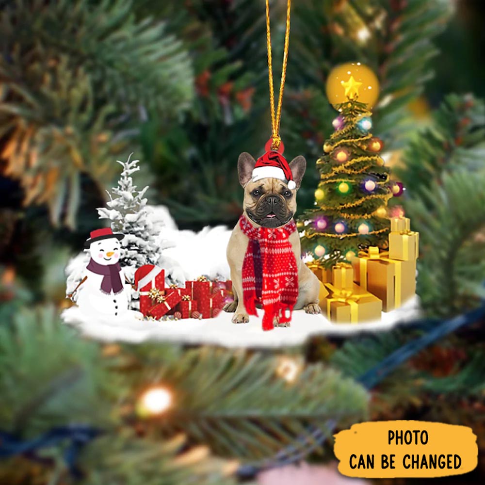Personalized French Bulldog Christmas Ornament Cozy Christmas Ornament Decoration