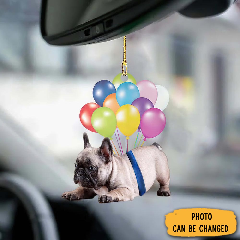 Personalized French Bulldog Fly With Bubbles Car Hanging Ornament Charming Christmas Ornament Gift Idea