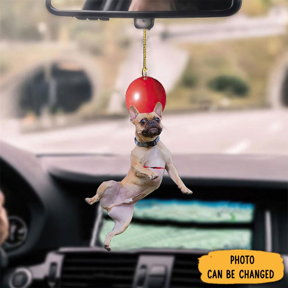 Personalized French Bulldog Fly With Bubbles Car Hanging Ornament Festive Holiday Ornament Collection