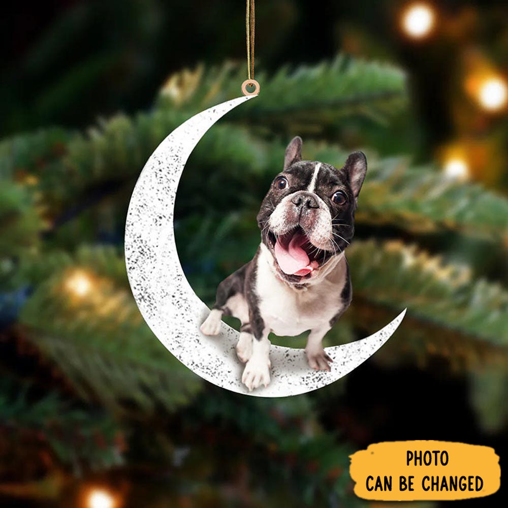 Personalized French Bulldog Sit On The Moon Ornament Charming Mother's Day Ornament