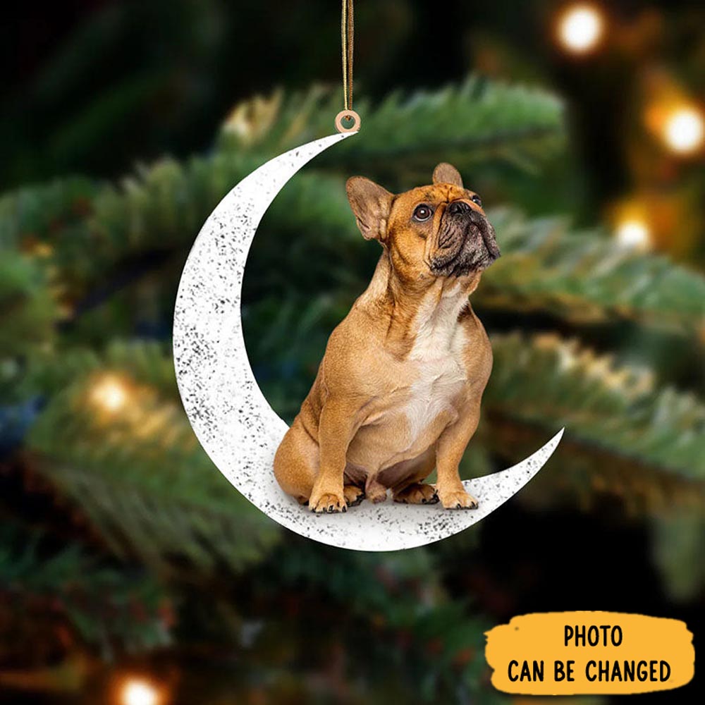 Personalized French Bulldog Sit On The Moon Ornament Special Father's Day Ornament Gift