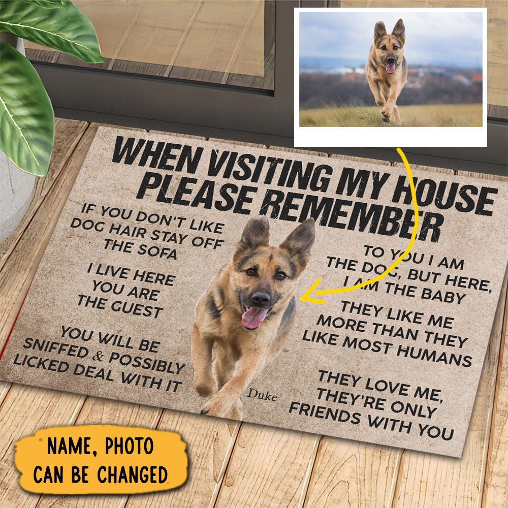 Personalized Funny Dog Doormat Please Remember Doormat For Home Decor Housewarming Gift Welcome Mat Gift For Dog Lovers