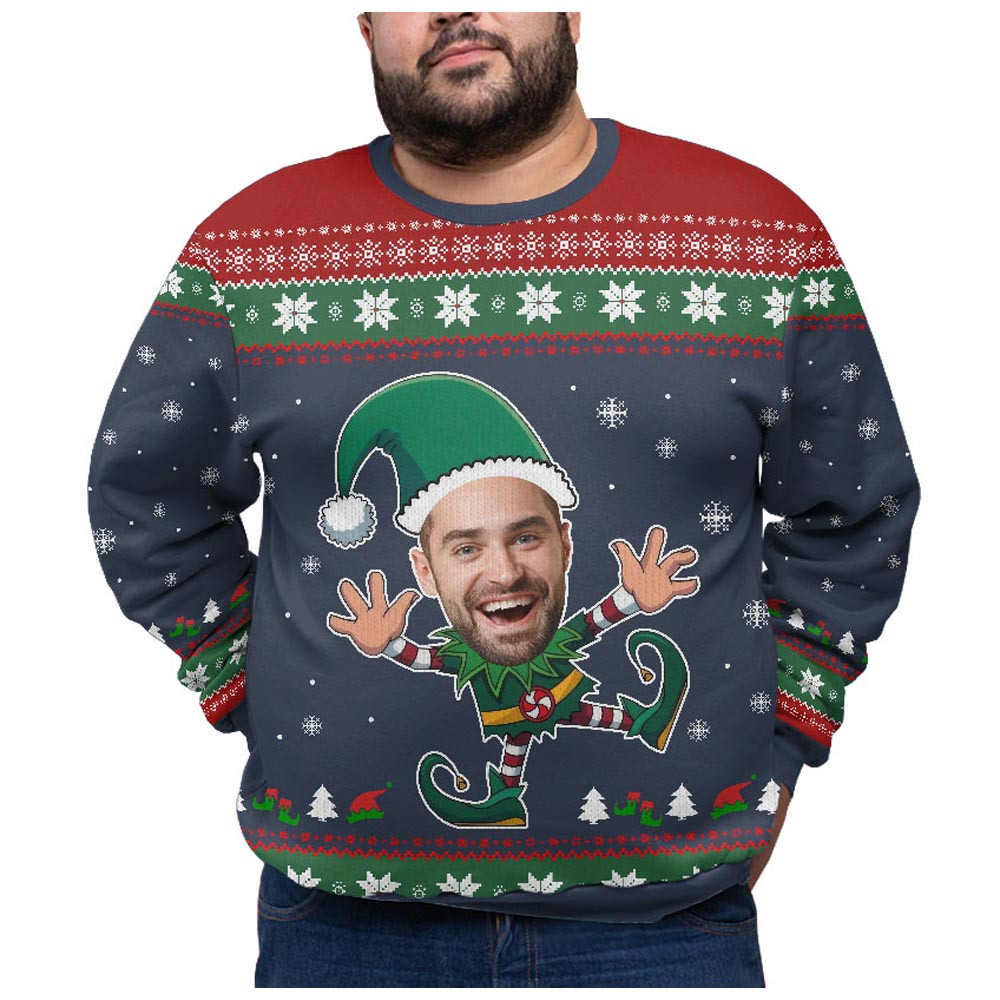 Personalized Funny Face Plus Size Christmas Sweater Adults Good Christmas Gifts For Mom