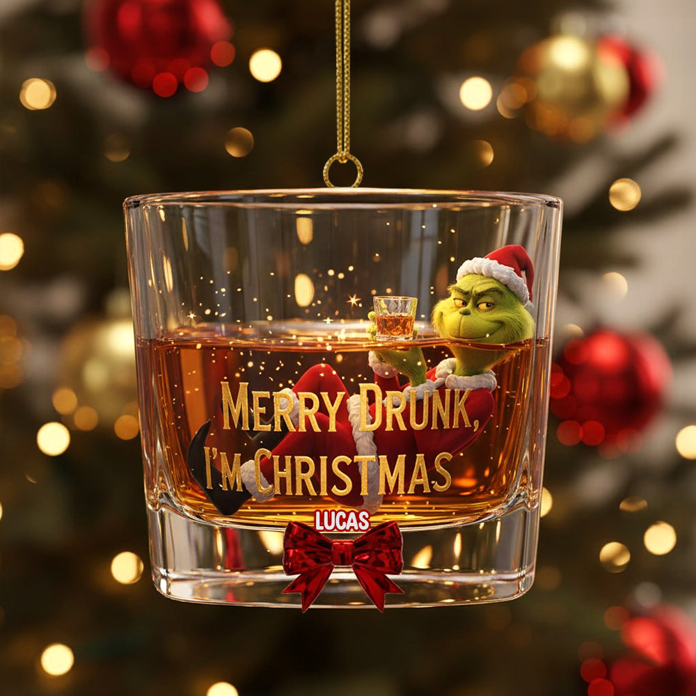 Personalized Funny Gifts For Drinking Lovers Christmas Ornament Merry Drunk - I'm Christmas - Holiday Season Gift Idea