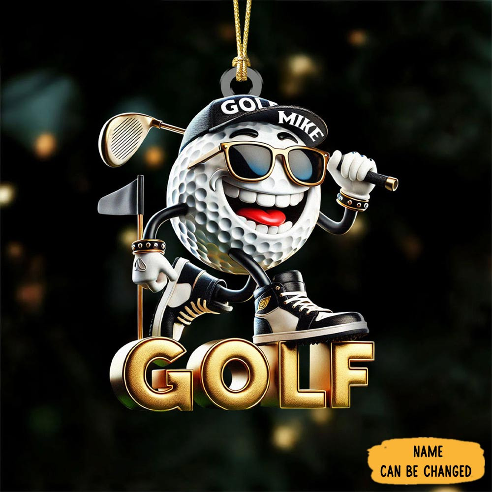 Personalized Funny Golf Ball Christmas Ornament Tree Decor Christmas Presents For Golfers