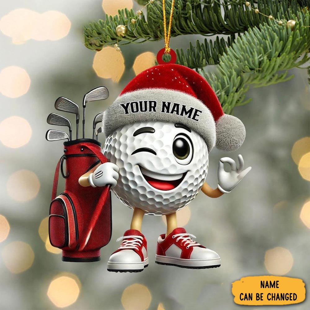 Personalized Funny Golf Ball Christmas Ornament Winter Decor Christmas Gifts For Him