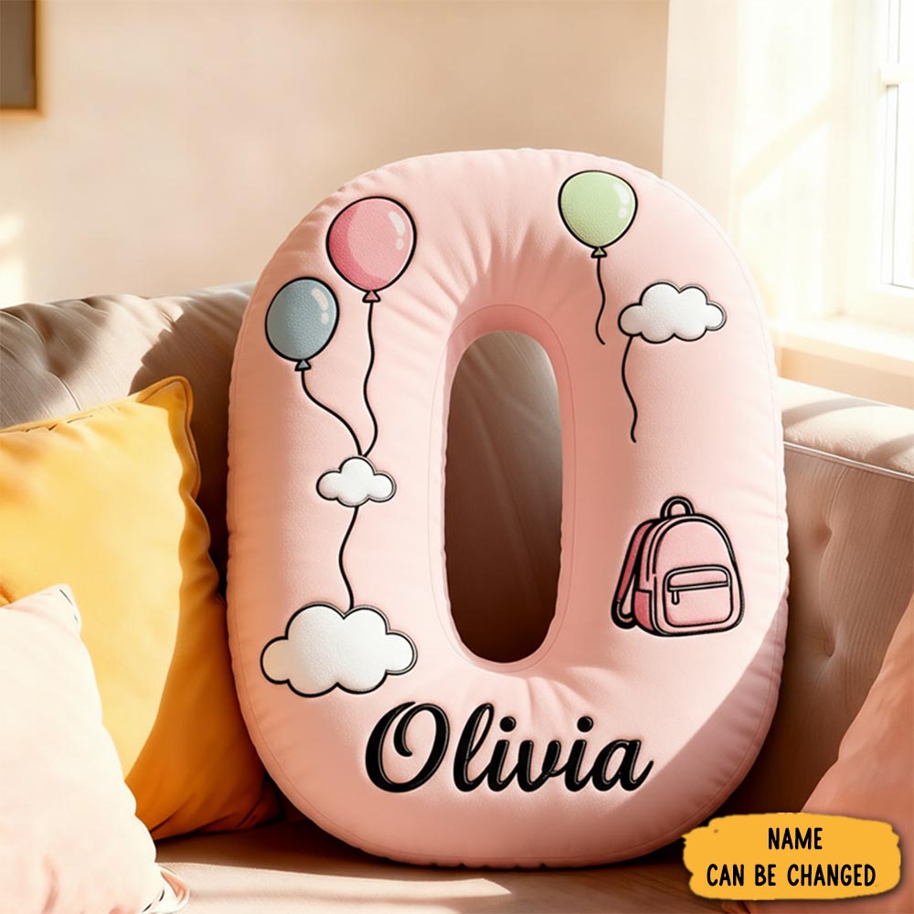 Personalized Funny Pillow Christmas Graphic 3d Print Backpacking Balloon Letter Customized Name Gift For Kids