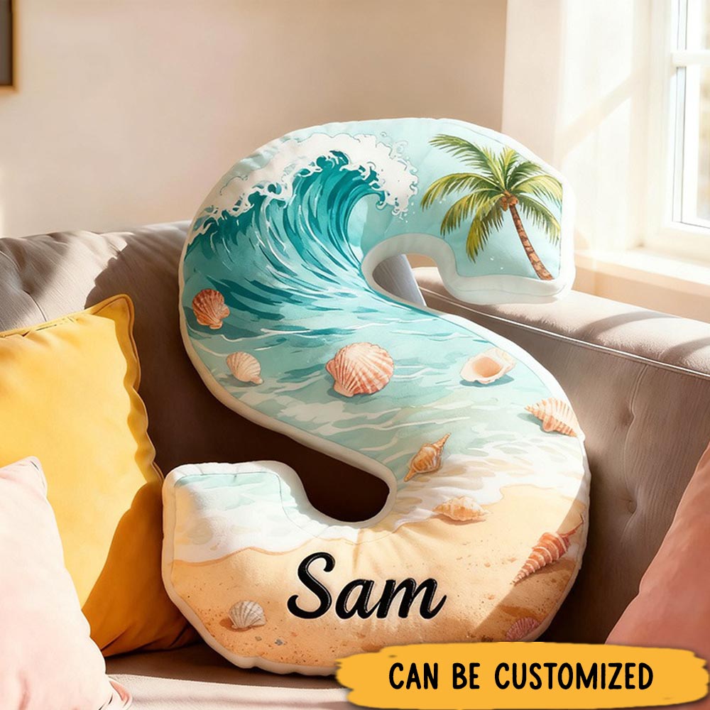 Personalized Funny Pillow Christmas Graphic 3D Print Beach Travel Letter Customized Name Gift for Travel Lovers
