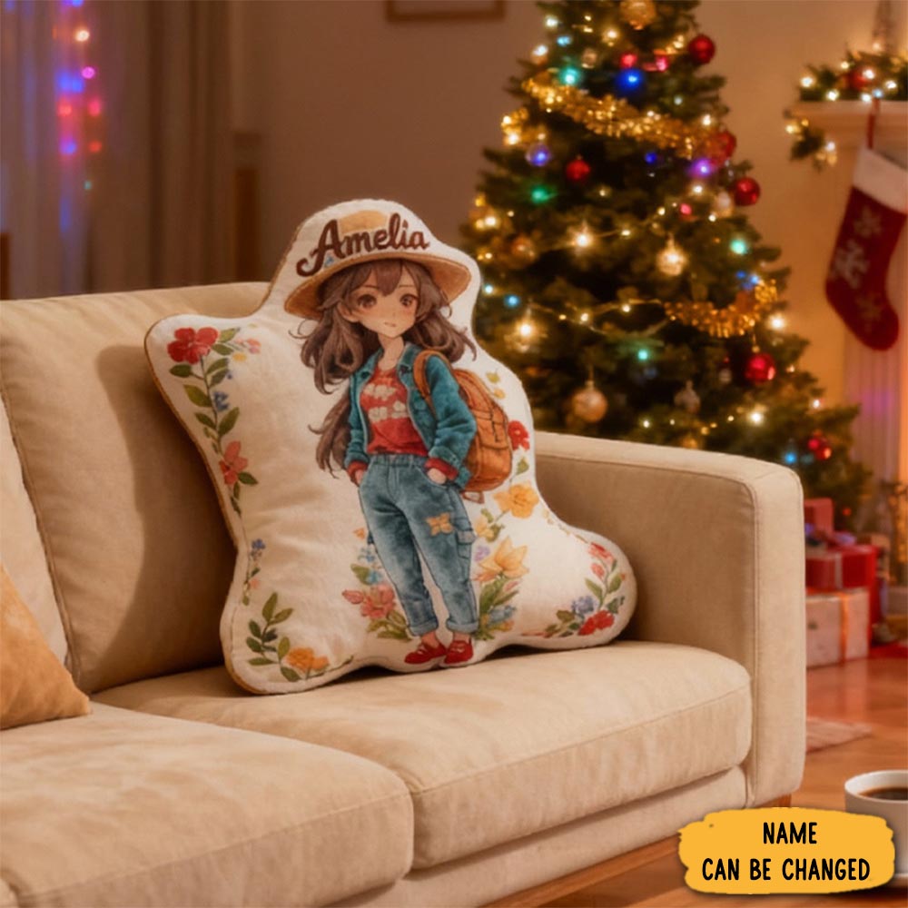 Personalized Funny Pillow Christmas Graphic 3d Print Girl S Trip Customized Name Gift For Travel Lovers