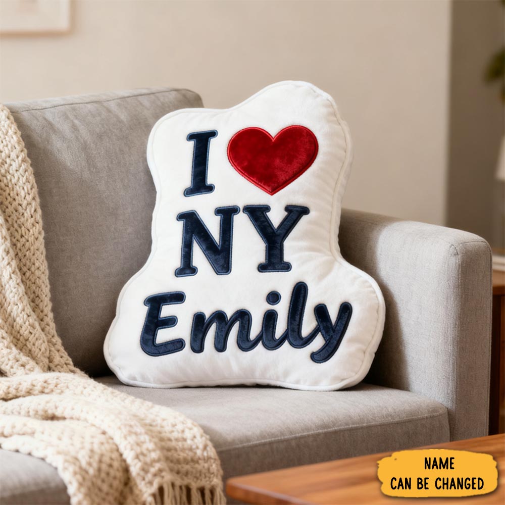 Personalized Funny Pillow Christmas Graphic 3d Print I Love Ny Customized Name Gift For Travel Lovers
