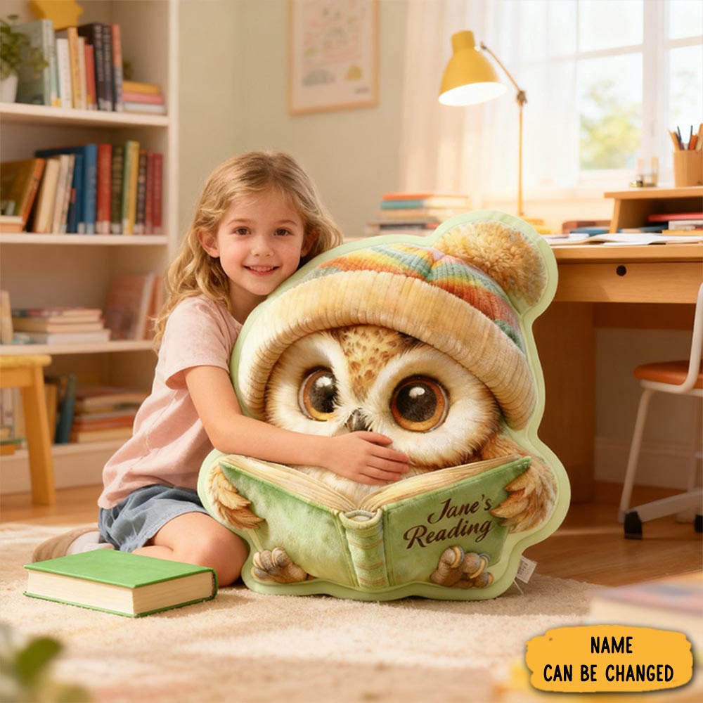 Personalized Funny Pillow Christmas Graphic 3d Print Owl S Reading Custom Name Gift For Reading Lovers