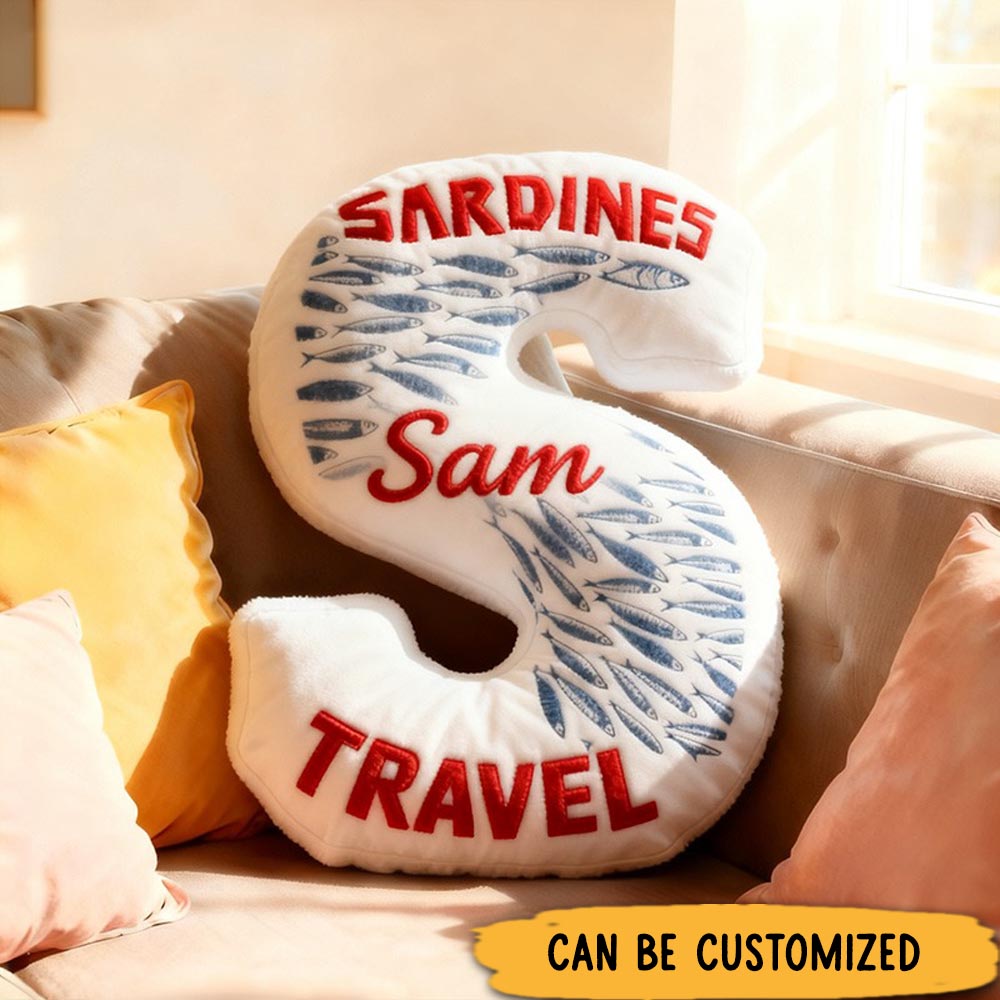 Personalized Funny Pillow Christmas Graphic 3D Print Sardine Travel Travel Souvenirs Gift for Travel Lovers