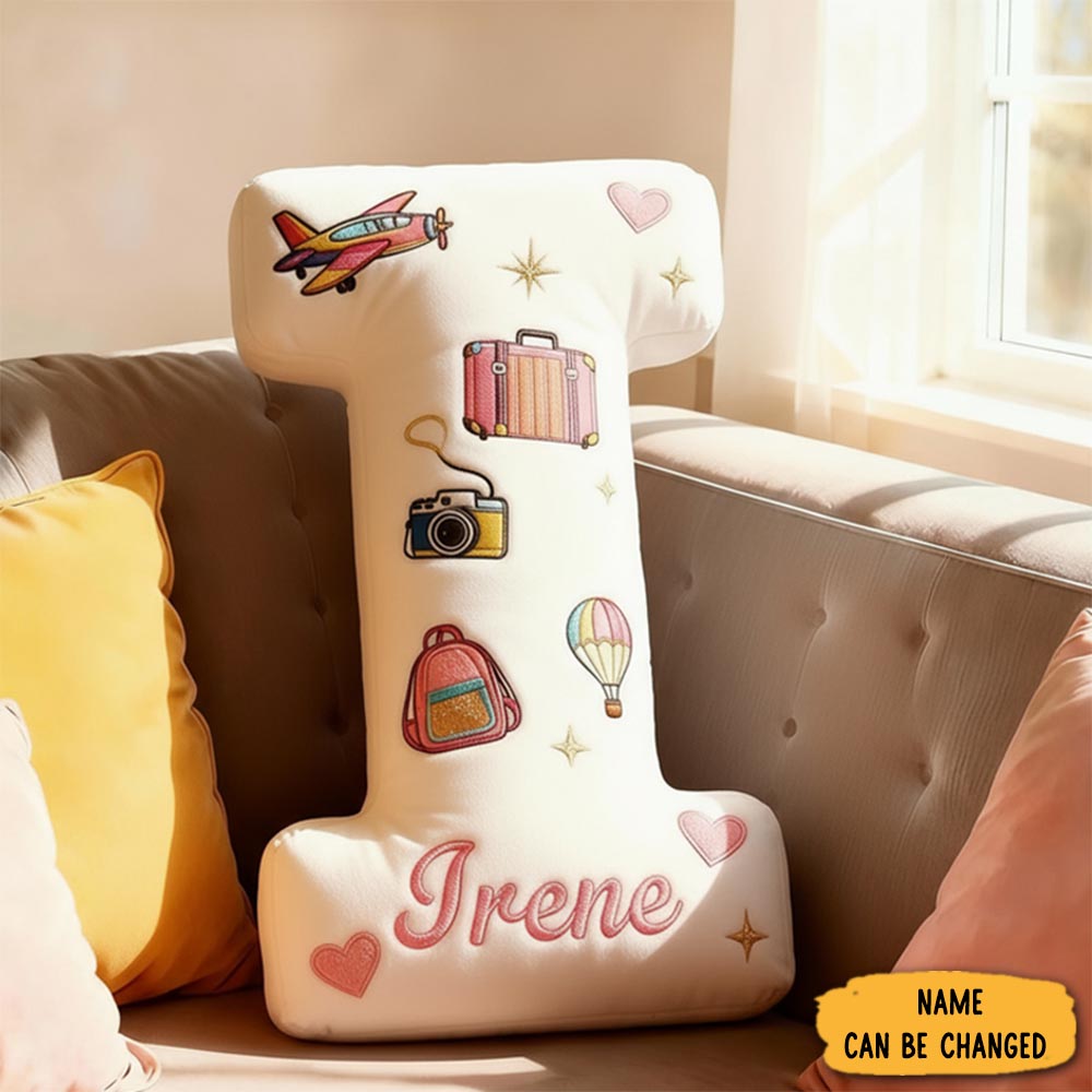Personalized Funny Pillow Christmas Graphic 3d Print Travel Items Letter Customized Name Gift For Kids