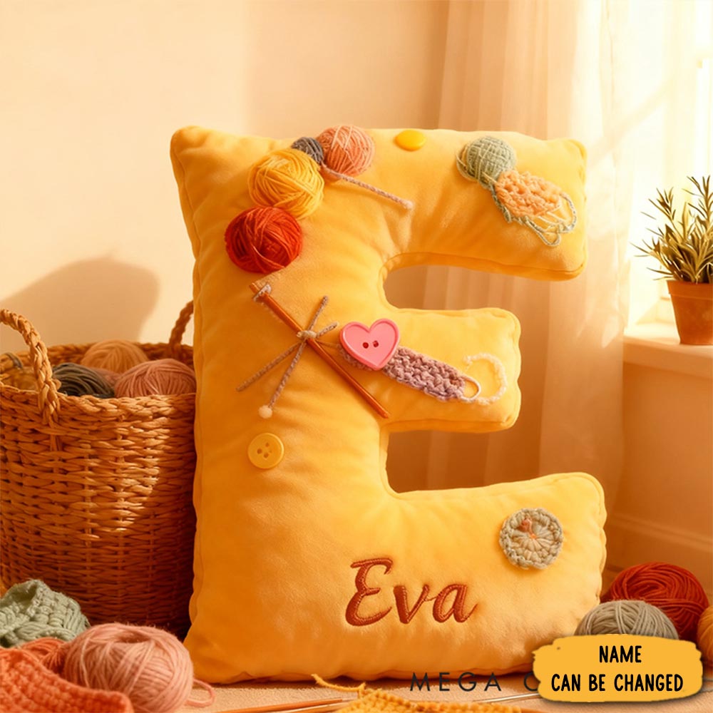 Personalized Funny Pillow Christmas Graphic 3d Print Yarn Letter Customized Name Gift For Knitting Lovers