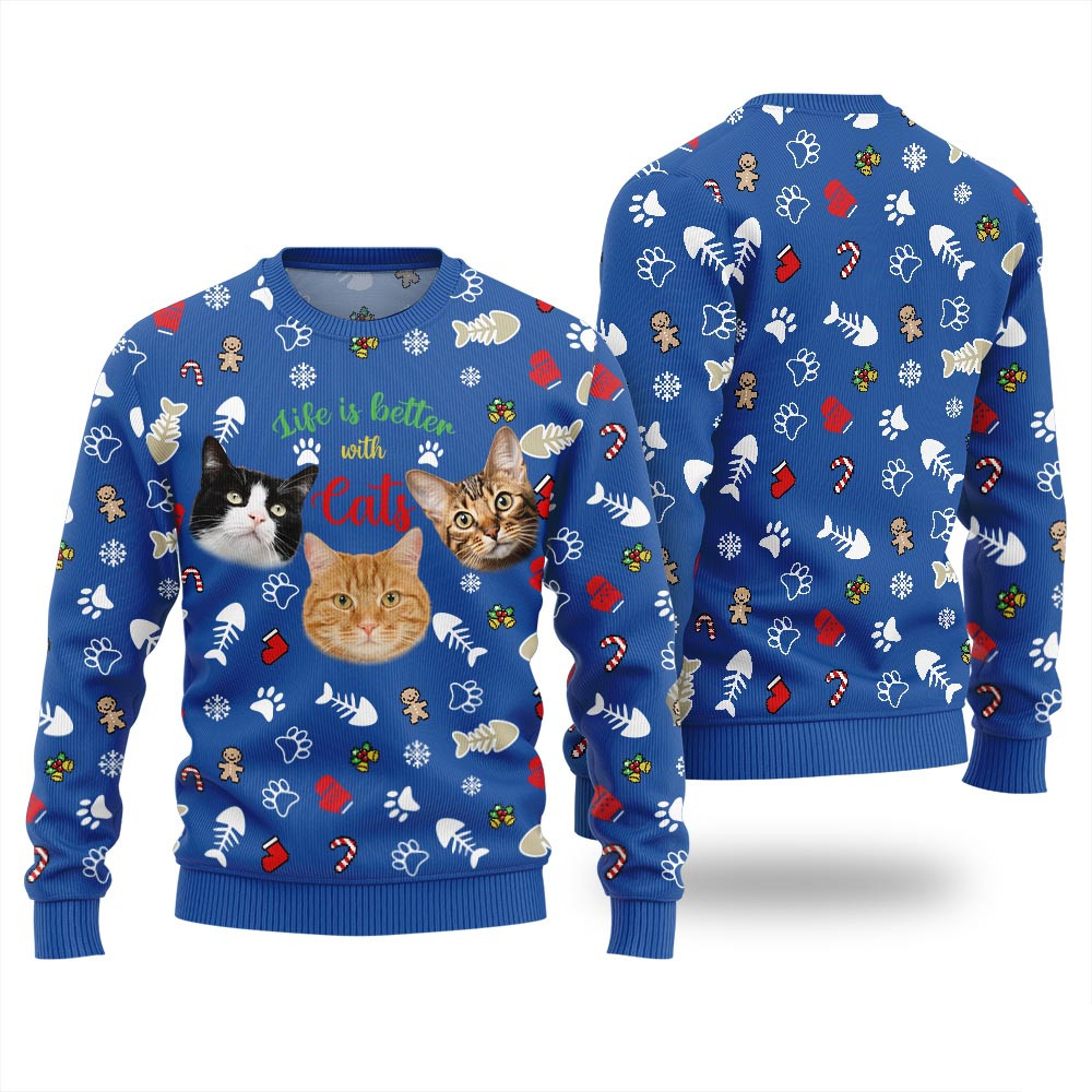 Personalized Funny Ugly Cat Christmas Sweater A Warm Gift For Your Loved Ones On Christmas