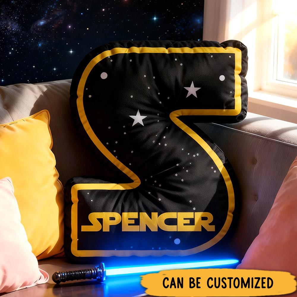 Personalized Galaxy Alphabet Shaped Pillow for Movie Lovers Initial Pillow Christmas Gift for Kids