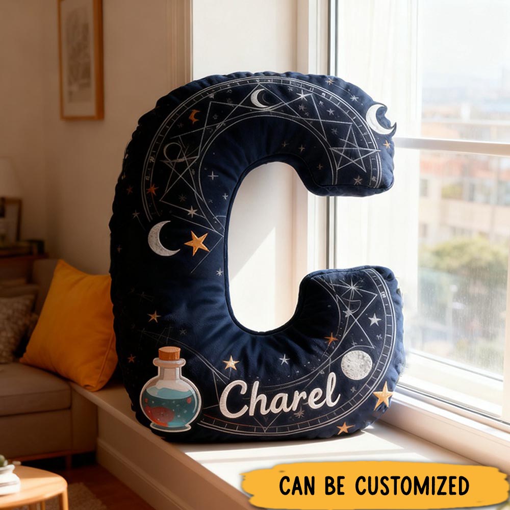 Personalized Galaxy Magisc Themed Christmas Gift Pillow with Stars Constellations Moon and Magical Potion Design Graphic 3D Print Pillow