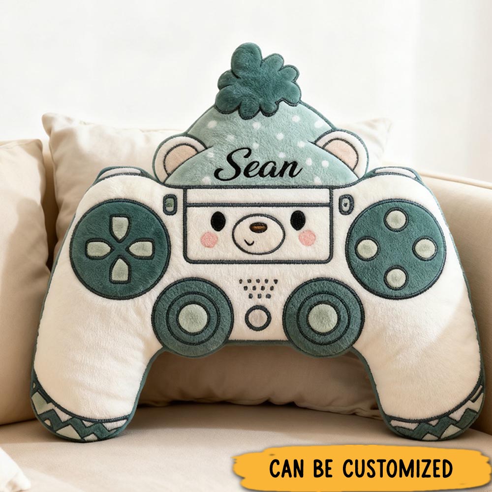 Personalized Game Controller Pillow Game Player Pillow with Name Gift for Kid Gamer Lover