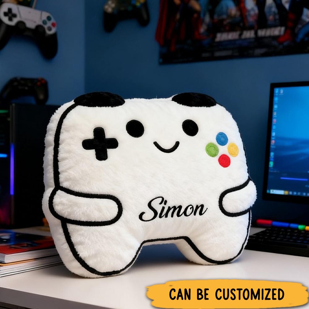 Personalized Game Controller Pillow Gamer Gifts for Kid Teen Boys Gaming Room Decor Gift for Gamers Enthusiasts