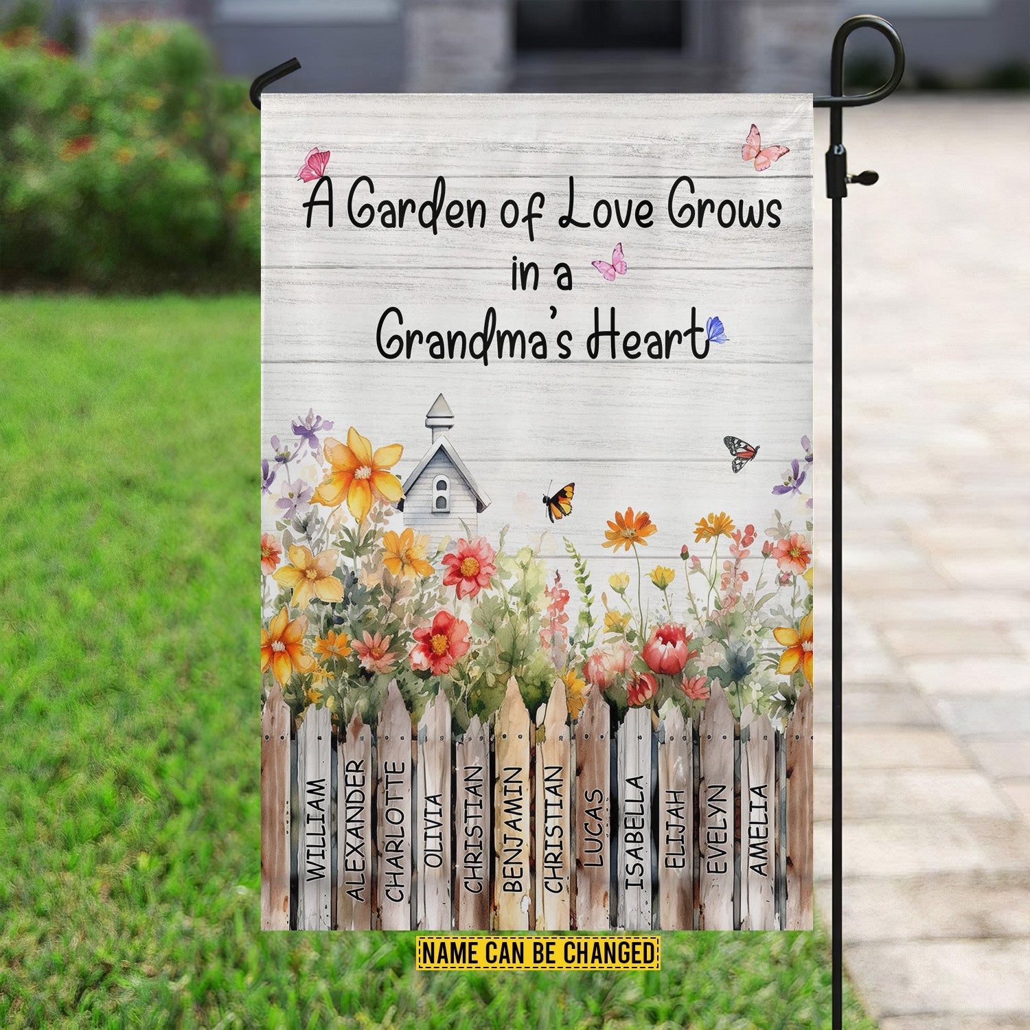 Personalized Garden Flag A Garden Of Love Grows In A Grandma's Heart Gift For Grandma