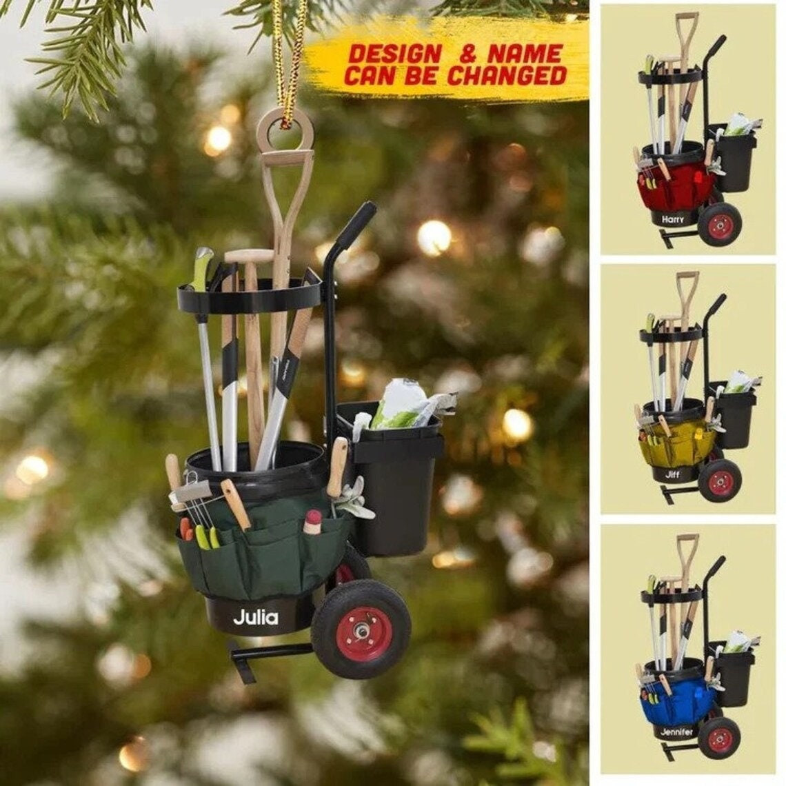 Personalized Garden Tool Ornament Gardening Lover Christmas Ornament Gardener Ornament Gift Plant Gift Garden Christmas