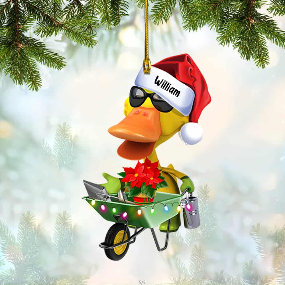 Personalized Gardening Duck Personalized Christmas Ornament Christmas Gift For Gardeners