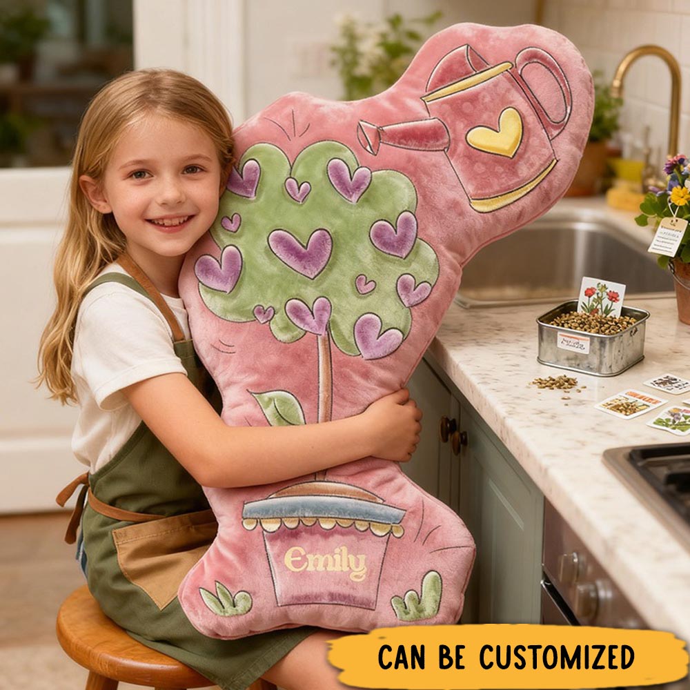 Personalized Gardening Pillow Graphic 3D Print Watering Can Flower and Custom Name Pillow for Gardening Lovers