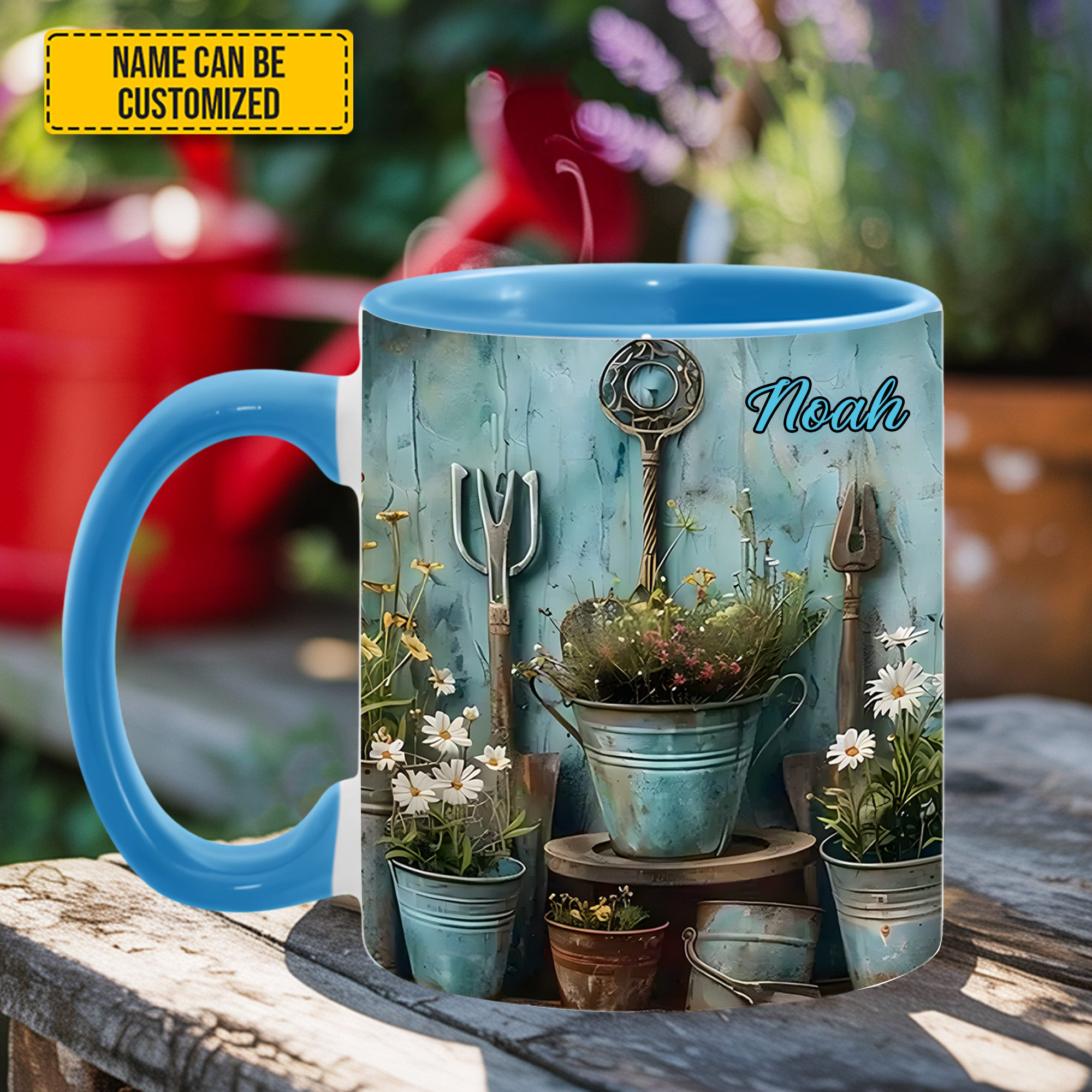 Personalized Gardening Tool Floral Mug Gardening Accent Mug Xmas Gift Ideas