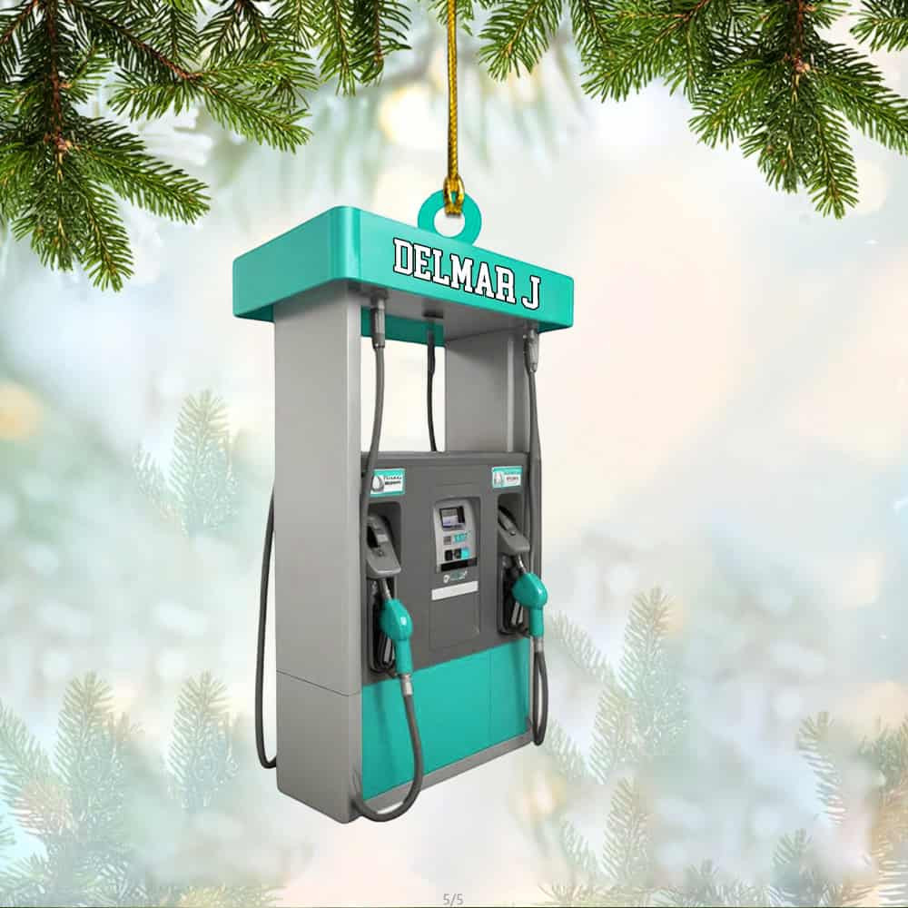 Personalized Gas Pump Christmas Ornament Gas Station Ornament Decor