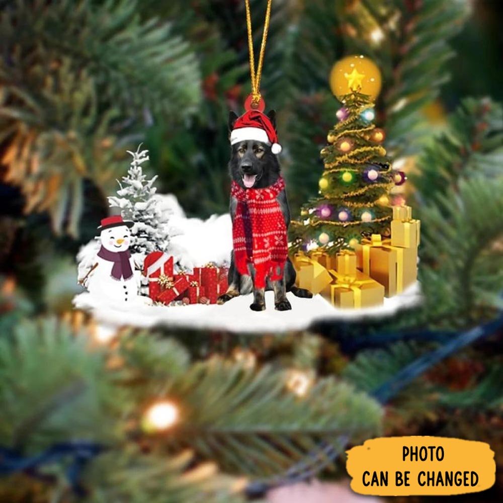 Personalized German Shepherd Christmas Ornament Joyful Holiday Season Ornament Gift