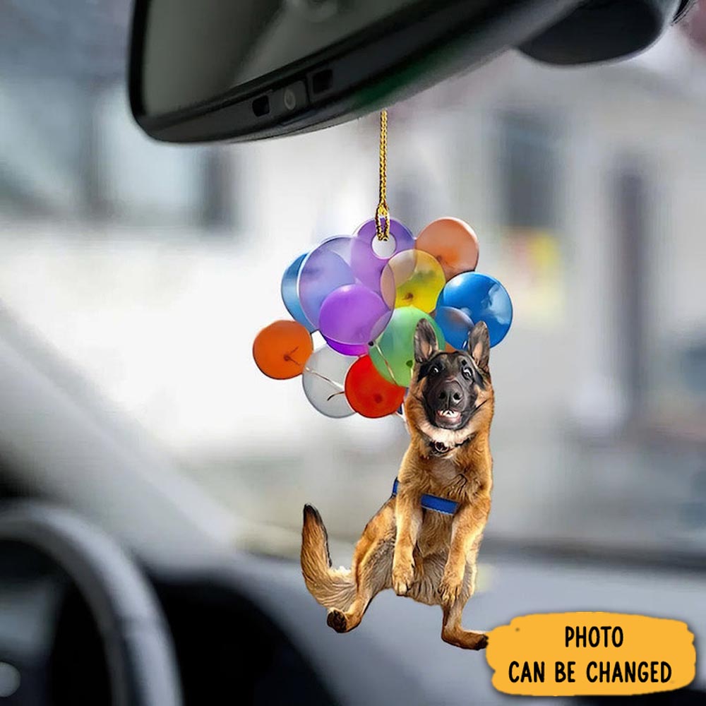 Personalized German Shepherd Fly With Bubbles Car Hanging Ornament Beautiful Graduation Ornament Gift