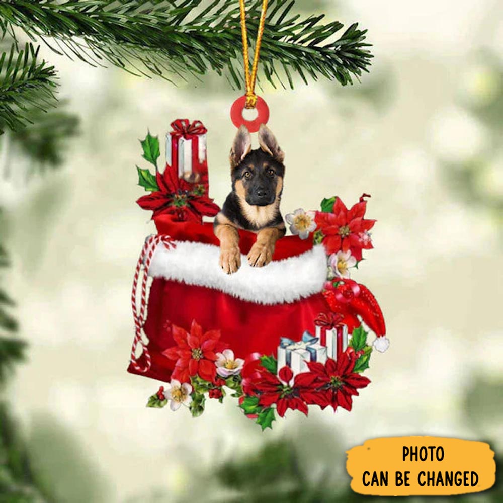 Personalized German Shepherd In Gift Bag Christmas Ornament Heartfelt Ornament Gift For Mom