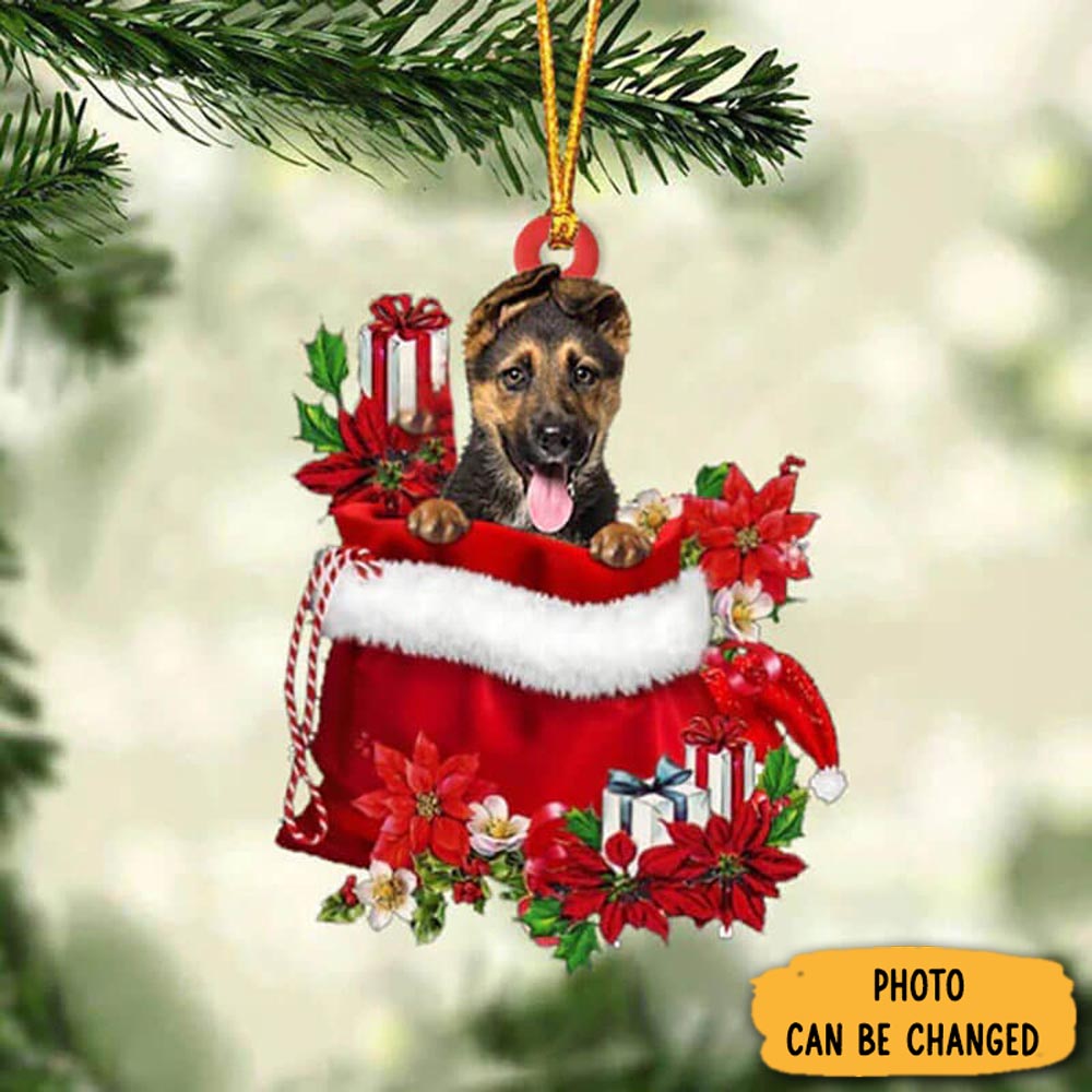 Personalized German Shepherd In Gift Bag Christmas Ornament Thoughtful Ornament Gift For Dad