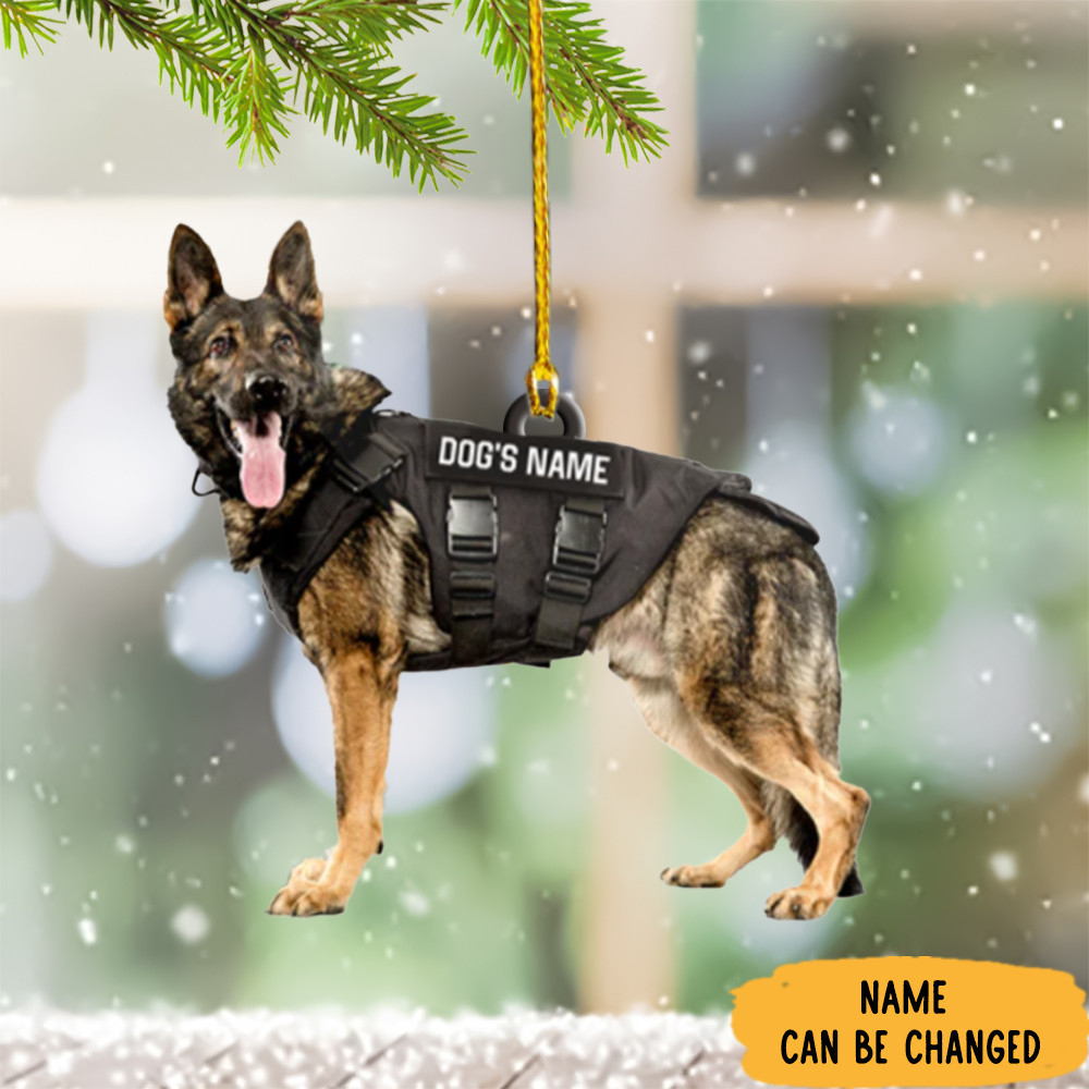 Personalized German Shepherd Ornament Police K9 Christmas Ornament 2024