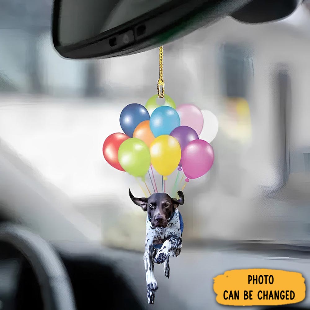 Personalized German Shorthaired Pointer Fly With Bubbles Car Hanging Ornament Festive Holiday Ornament Collection