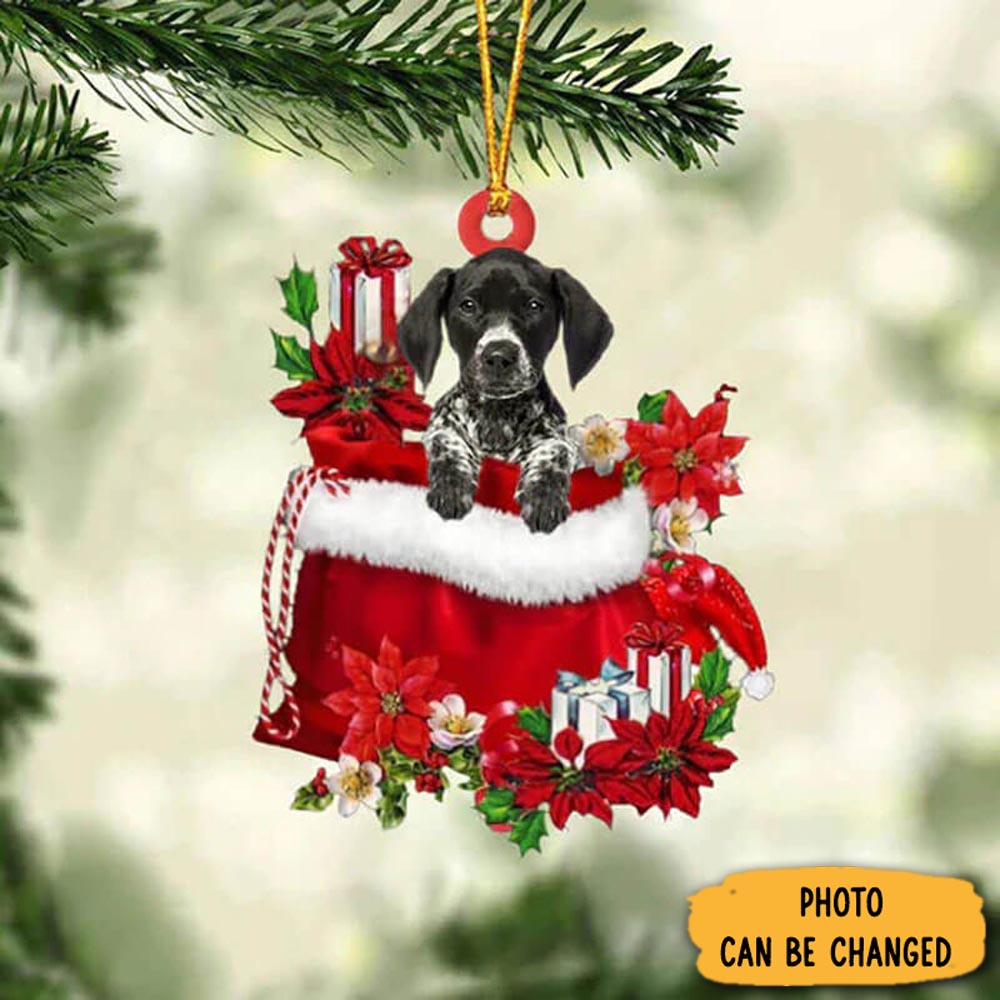 Personalized German Shorthaired Pointer In Gift Bag Christmas Ornament Joyful Home Ornament Decor