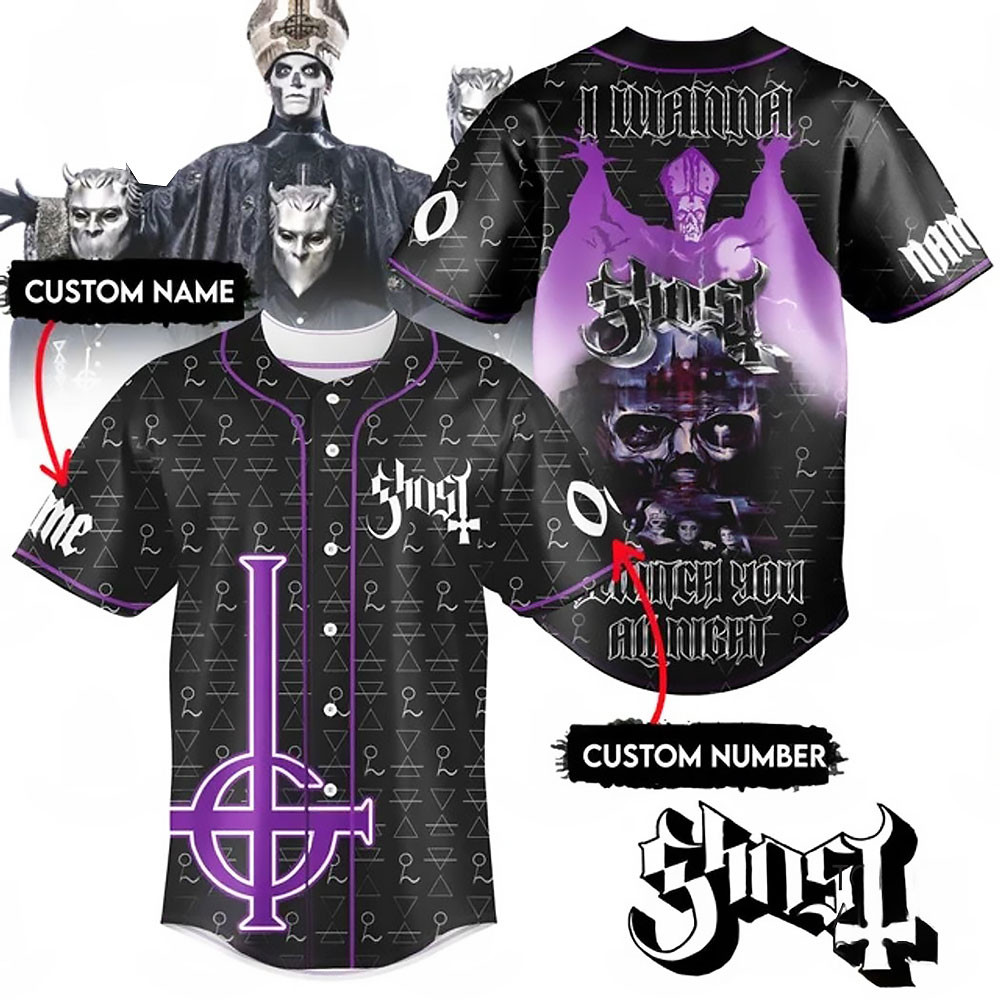 Personalized Ghost I Wanna Be With You All Night Baseball Jersey Gifts For Music Fans