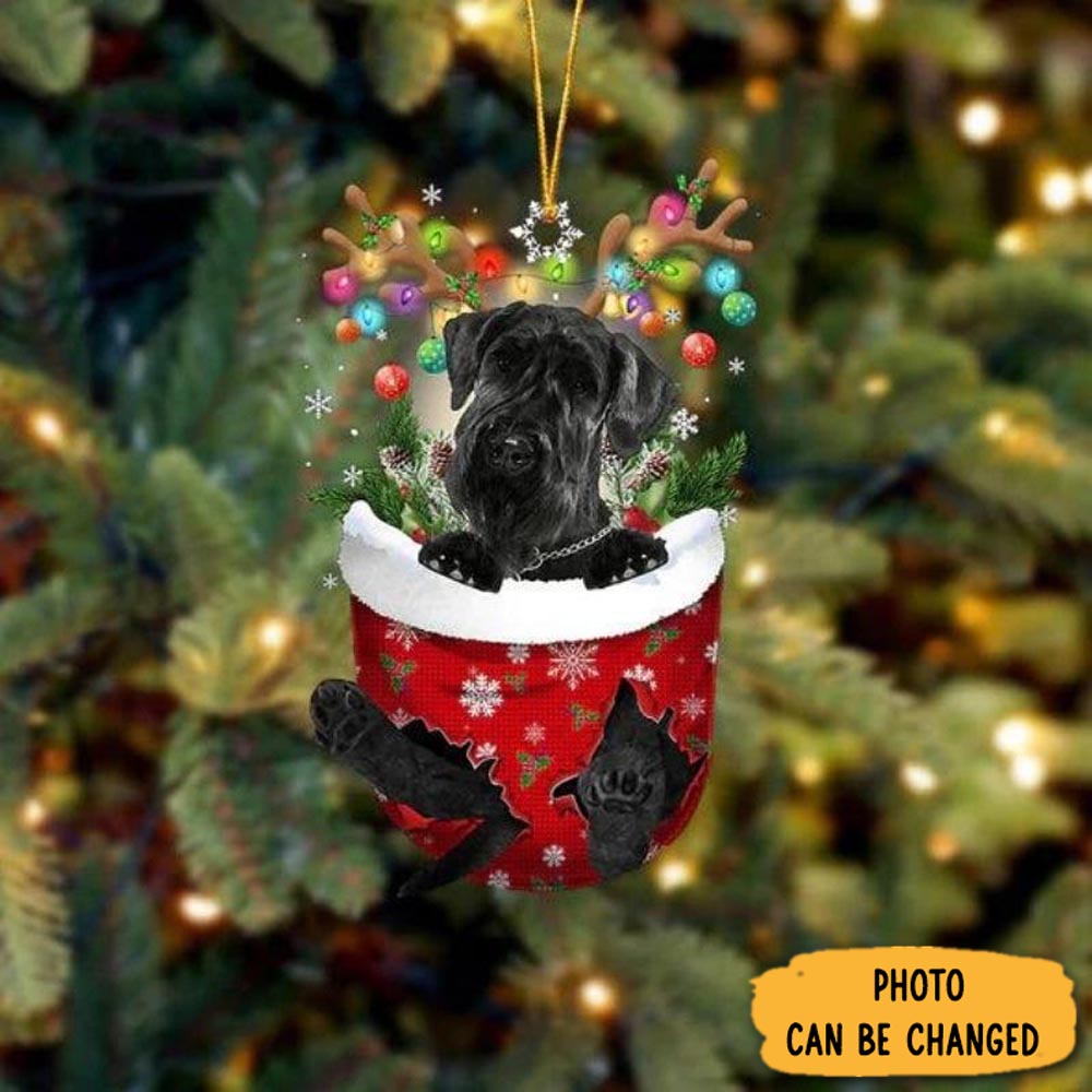 Personalized Giant Schnauzer In Snow Pocket Christmas Ornament Classic Christmas Ornament Gift