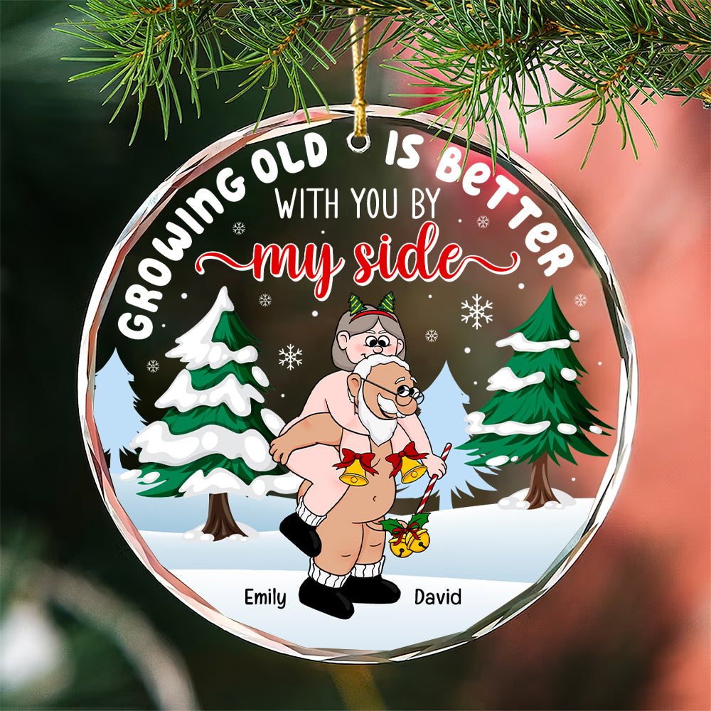 Personalized Gift for Couple Christmas Ornament, Growing Old Couple - Family Christmas Ornament Gift