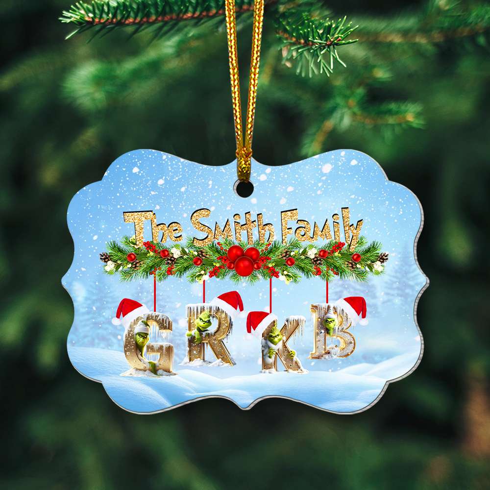 Personalized Gift For Family Alphabet Christmas Ornament - Holiday Tree Decoration Gift Personalized Gift For Family Alphabet Christmas Ornament - Holiday Tree Decoration Gift